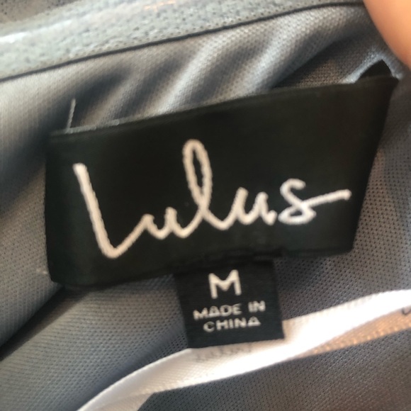 Off-the-Shoulder Blue Grey Dress - Picture 6 of 6